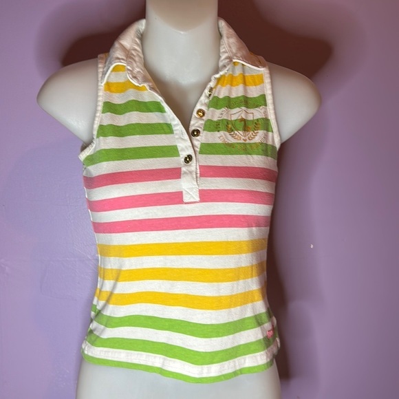 Baby Phat Girl’s Small Sleeveless Racerback Multicolor Stripe Tank Top - Picture 1 of 4